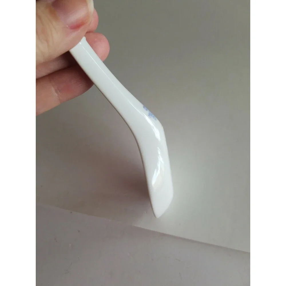 Vintage Porcelain Tienshan rice flower Spoon China, marked blue white red gold